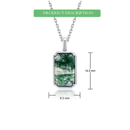 WES 100% 925 Silver Natural Unique Boho Moss Agate Pendant Necklace for Woman Earth Day Forest Jewelry Engagement Gift Wholesale - AMULET RING STORE