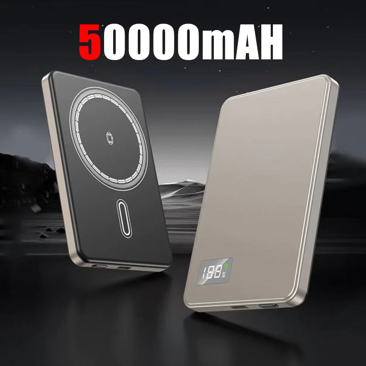 VIVO 50000mAh Portable Magnetic Wireless Power Bank PD22.5W Fast Charging External Battery for Magsafe For iPhone Samsung Xiaomi