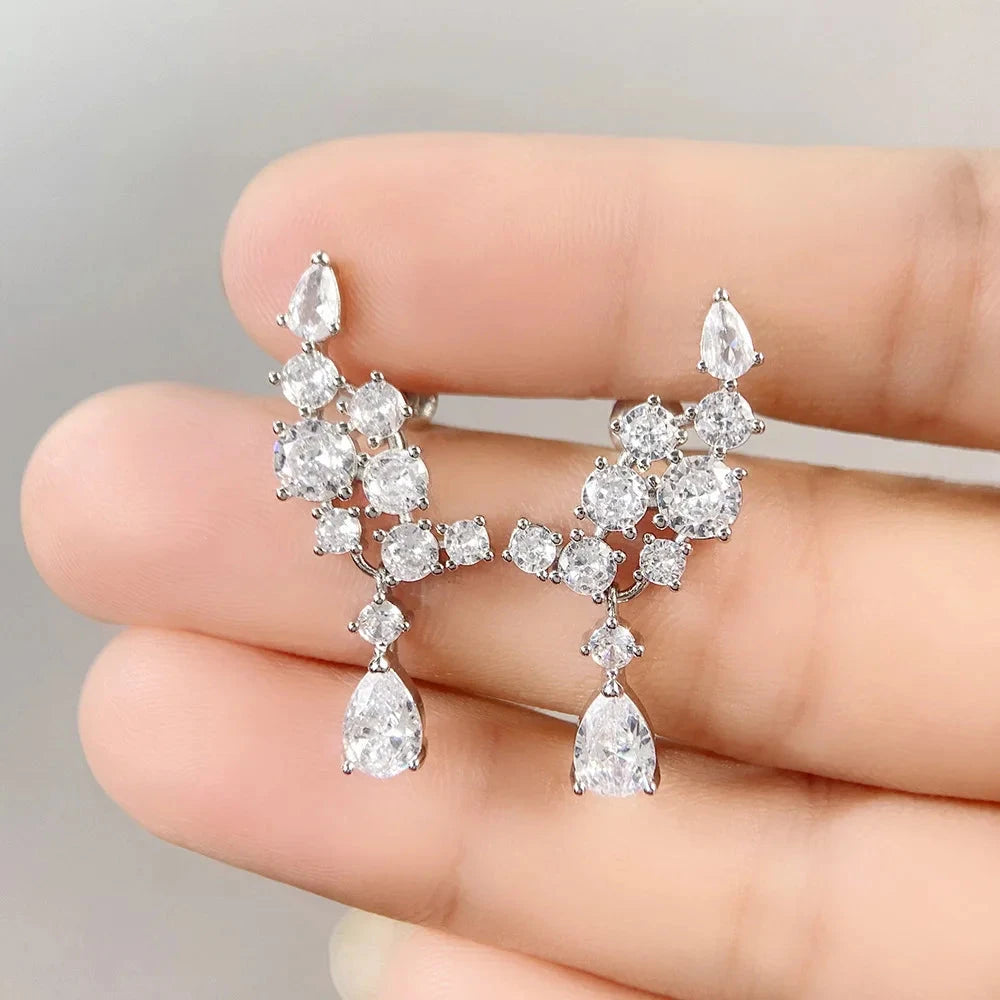 CAOSHI Graceful Luxury Pendant Earrings for Women Fashion Lady Wedding Ceremony Accessories with Dazzling Zirconia Chic Jewelry - AMULET RING STORE