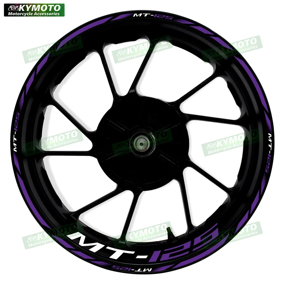 For Yamaha MT-125 MT125 motorcycle 17 inch front and rear wheel stickers modified waterproof reflective wheel rim stickers