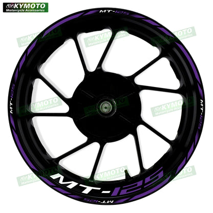 For Yamaha MT-125 MT125 motorcycle 17 inch front and rear wheel stickers modified waterproof reflective wheel rim stickers
