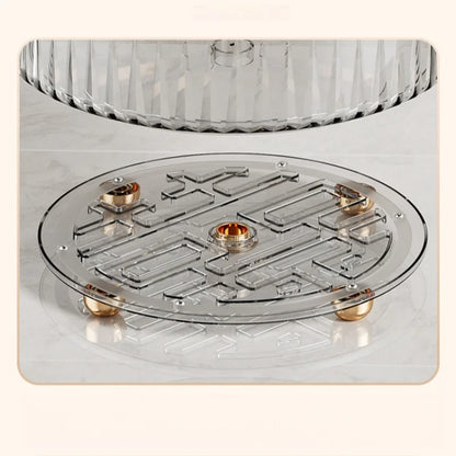 360° Rotating Condiment Rack Multi-functional Kitchen Condiment Round Storage Rack Plastic Transparent Fruit Bowl Container - AMULET RING STORE