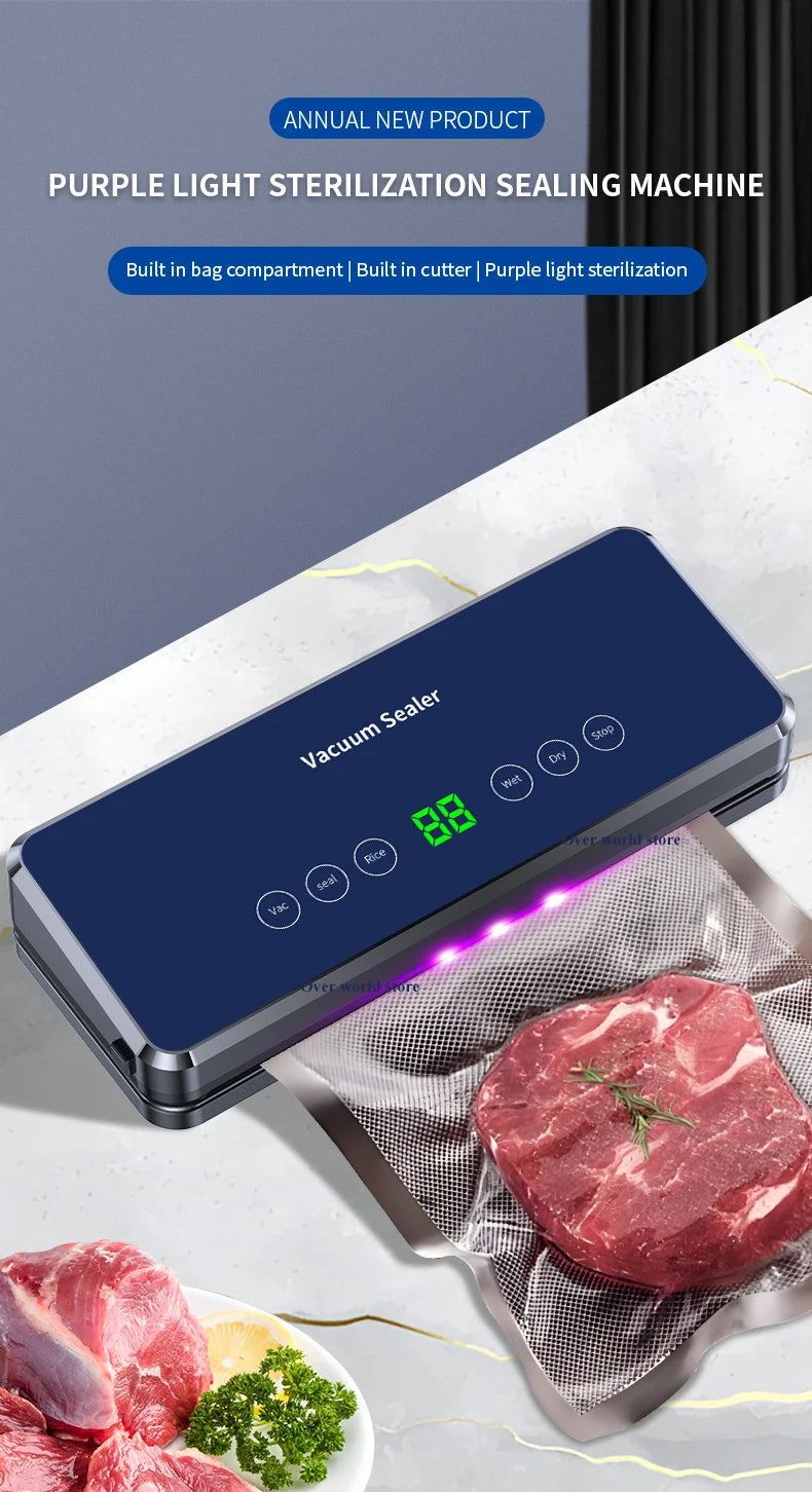 Home fully automatic vacuum sealing machine Food packaging machine Fresh preservation machine Wet and dry plastic sealing machin - AMULET RING STORE