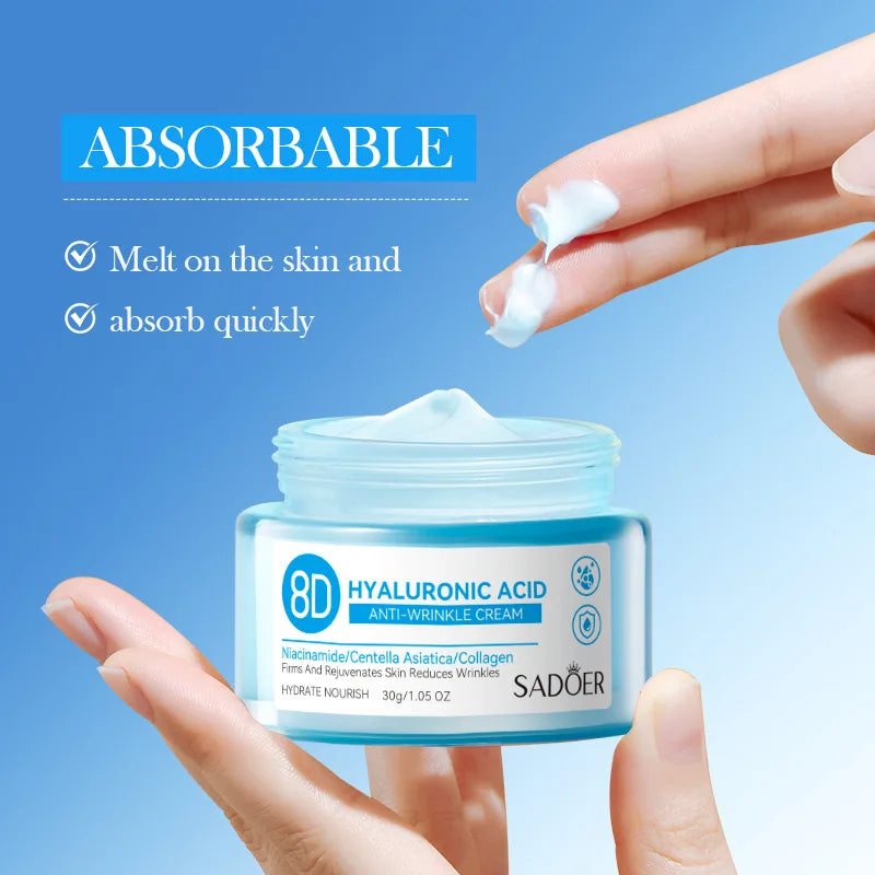 Hyaluronic Acid Face Cream Deeply Moisturizing Nourish Rejuvenates Skin Care Brighten Tender Hydrating Facial Collagen Cream - AMULET RING STORE