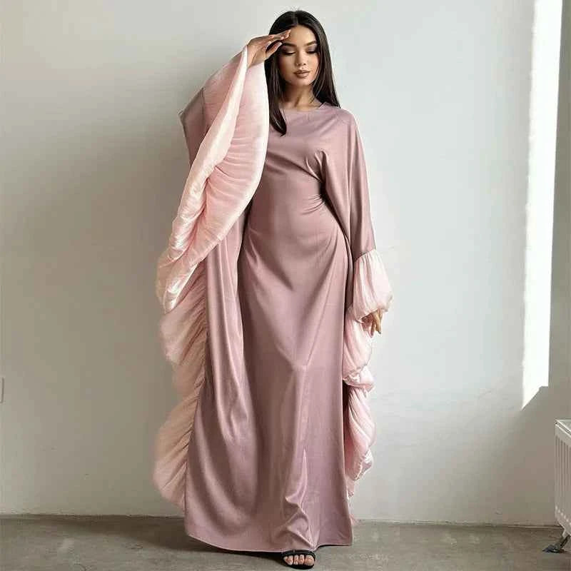 2025 Eid Arabic Muslim Women Modest Dress Luxury Dubai Abaya Islamic Party Lace-detailed Sleeves Robe Festival Turkey Outfit