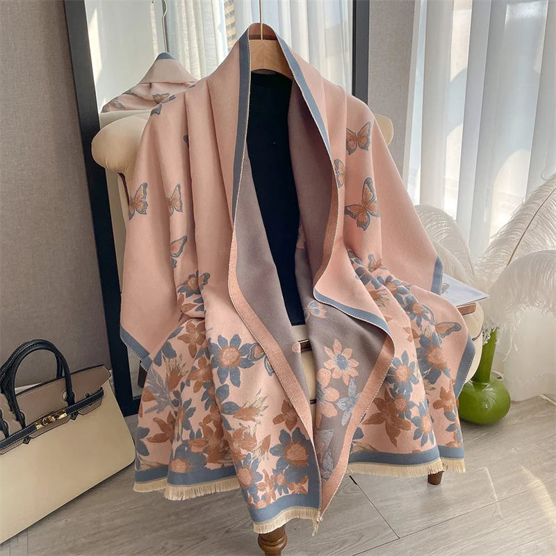Cashmere Scarf for Women Thick Warm Winter Blanket Brand Female Luxury Quality Shawl Wrap Bufanda 2024 Poncho Echarpe Pashmina