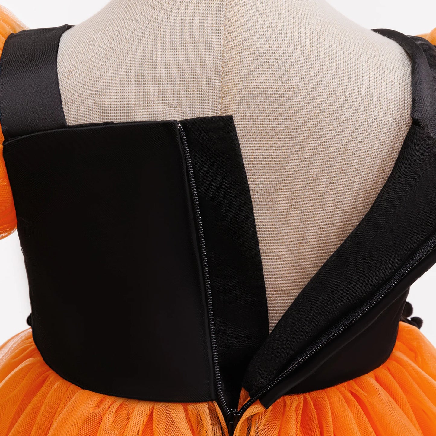 Baby Girl Halloween Costume 0-3 Yrs Little Girl Fantasy Dress Children Pumpkin Skeleton Print Fluffy Gown Kids Cute Orange Frock