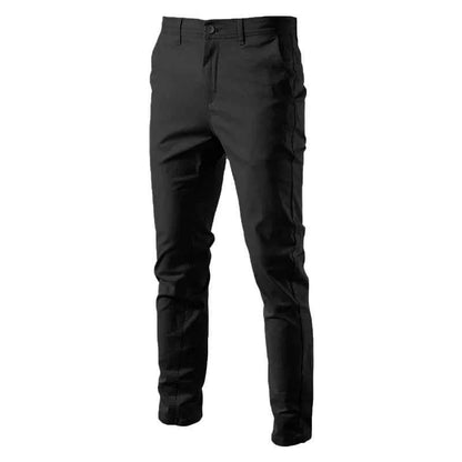 Men's Work Business Pants Cotton Casual Trousers Solid Color Slim Fit Straight Long Pant Spring Autumn Versatile Breathable Pant