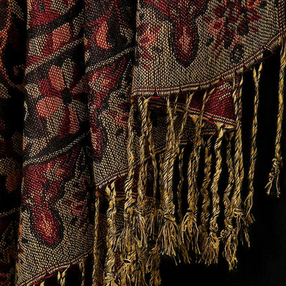 Luxury Pashimina Embroidery Muslim Hijab for Women Winter scarf Pareo Cape Warm Chunky Heaqdscarf Blue Lady Elegant Poncho - AMULET RING STORE