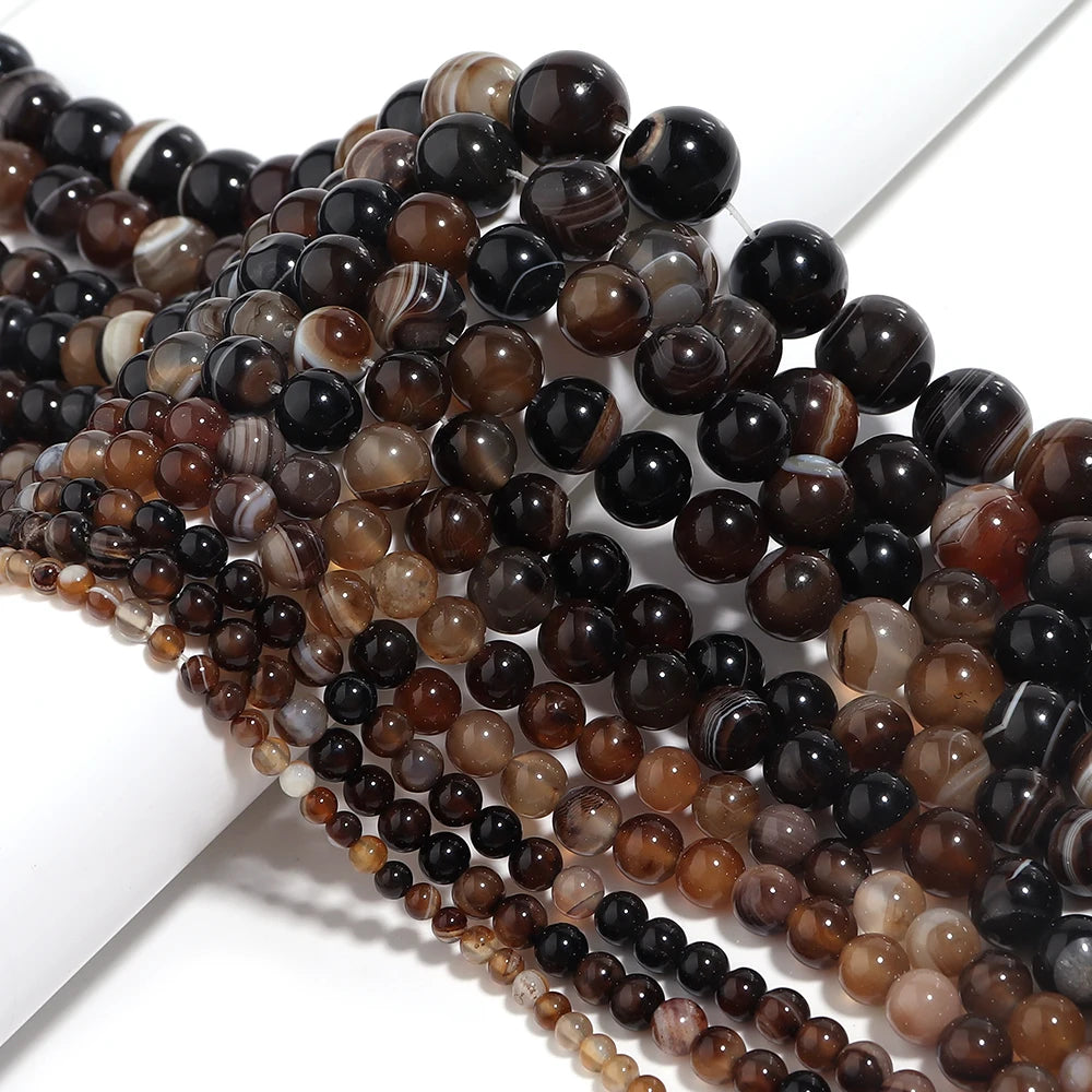 Natural Stone 4 6 8 10 12mm Round Tiger Eye Amethyst Agate Jades Stone Spacer Bead For Jewelry Making Diy Bracelet Needlework