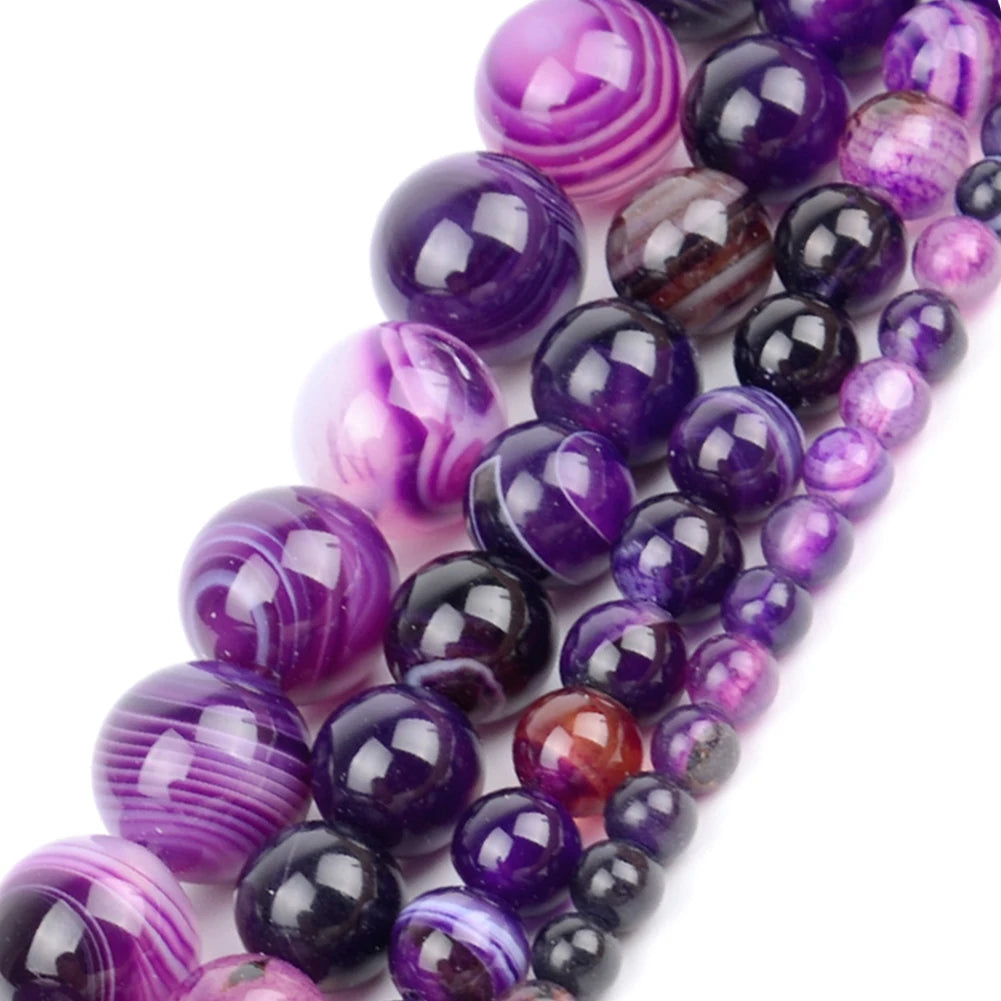 45 Styles Natural Stone Beads Amethyst Purple Jades Agate Crystal Glass Beads Jewelry Making Findings DIY Bracelet Accessories - AMULET RING STORE