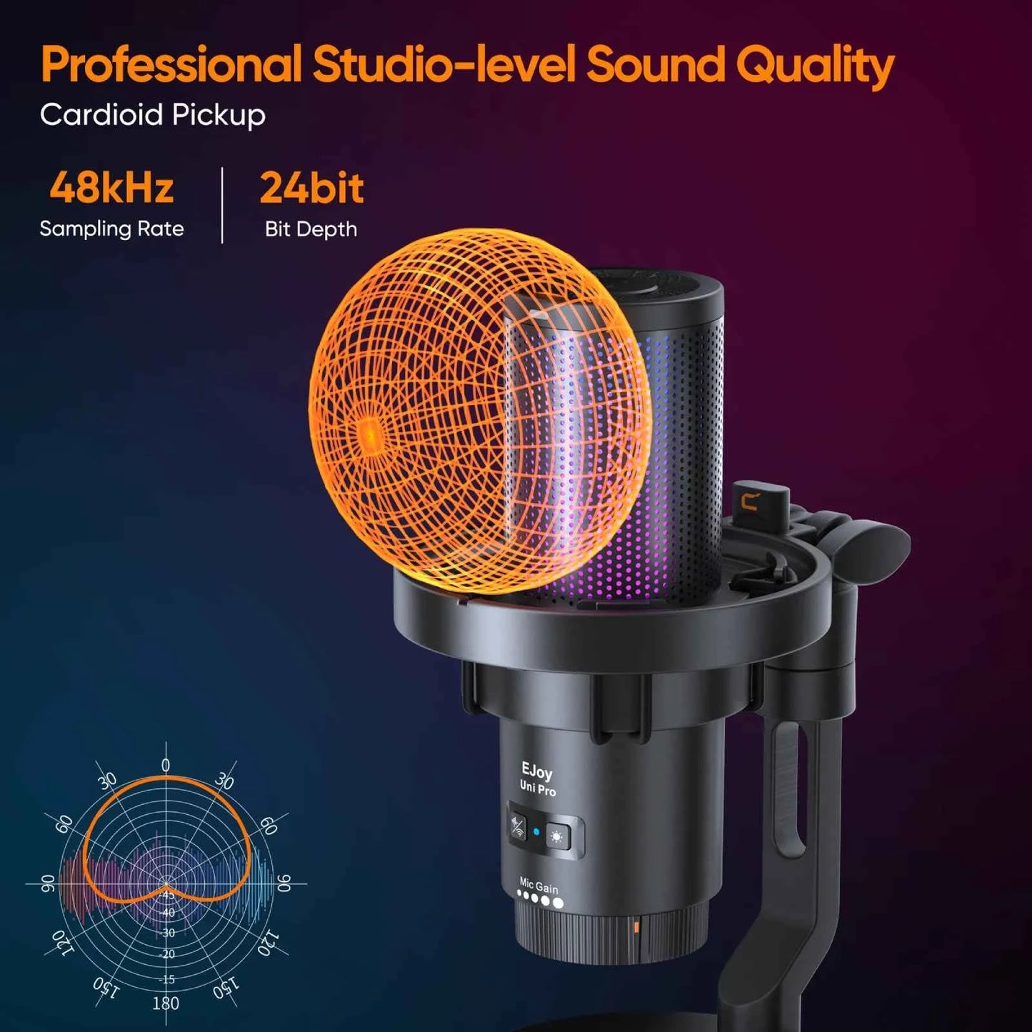 COMICA Uni D Uni A Wired USB Gaming Microphone for PC Laptop Phone Noise Cancellation Condenser Mic With RGB Lighting