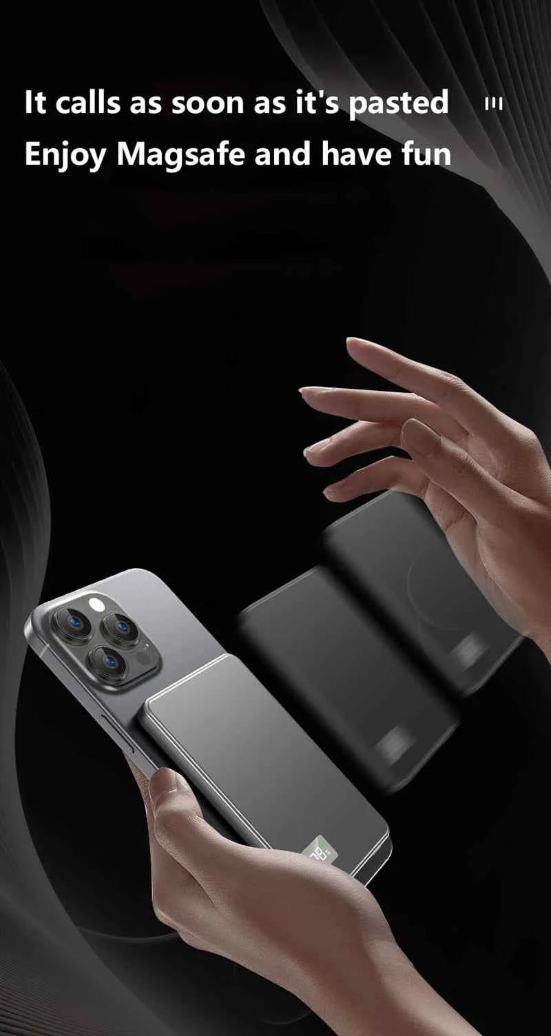 VIVO 50000mAh Portable Magnetic Wireless Power Bank PD22.5W Fast Charging External Battery for Magsafe For iPhone Samsung Xiaomi