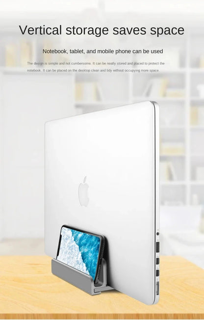 Laptop Stand Vertical Tool-Free Adjustable Aluminum Vertical Laptop Stand Holder Support Macbook Air Pro Laptop Accessories - AMULET RING STORE
