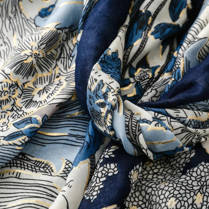 Retro Bohemian Women Viscose Scarf Big Size 88*180cm Cotton Linen Feeling Soft Shawl Tassel Hijab Wrap Summer Soft Beach