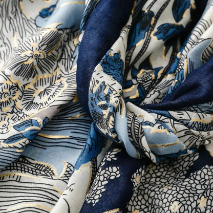 Retro Bohemian Women Viscose Scarf Big Size 88*180cm Cotton Linen Feeling Soft Shawl Tassel Hijab Wrap Summer Soft Beach