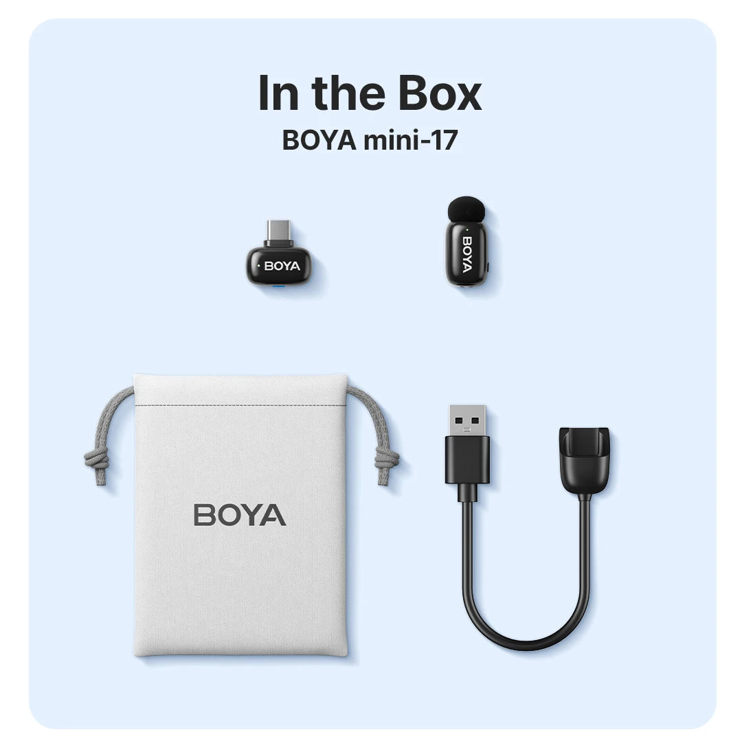 BOYA BOYA Mini Wireless Lavalier Microphone for iPhone 15/16 Android Phone USB-C Devices for Live Streaming Video Recording Vlog
