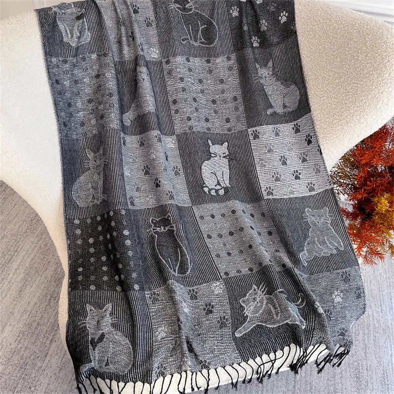 Autumn Bohemian Ethnic Paisley Cashmere Shawls Scarf for Women Warm Jacquard Pashmina Scarves Print Design Lady Foulard Stoles - AMULET RING STORE