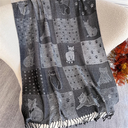 Autumn Bohemian Ethnic Paisley Cashmere Shawls Scarf for Women Warm Jacquard Pashmina Scarves Print Design Lady Foulard Stoles - AMULET RING STORE