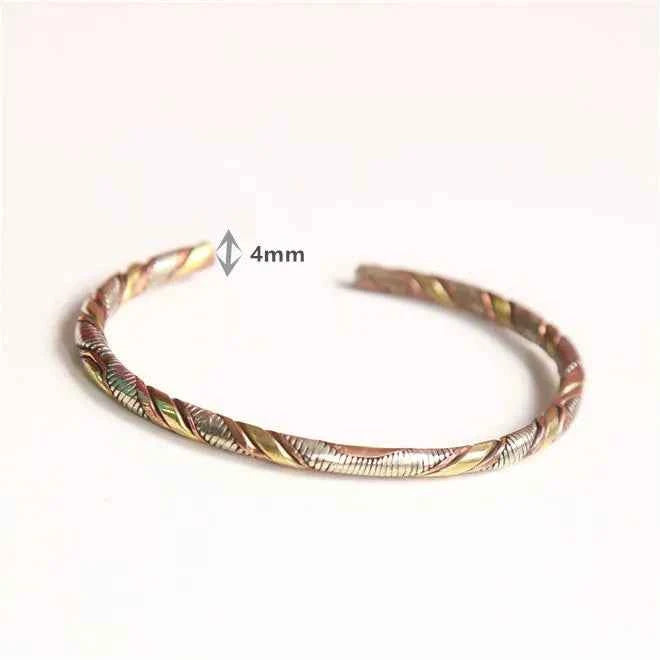 Indian Jewelry Red Copper Wrapped Open Cuff Slim Bangles for Girls BB-218