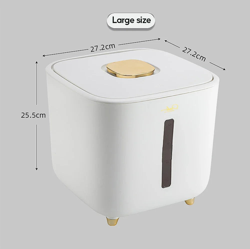 Moisture Proof Insect Proof Rice Box 5/10KG Grain Sealed Jar Kitchen Container Bucket Storage Pet Dog Food Box with Bullet Lid