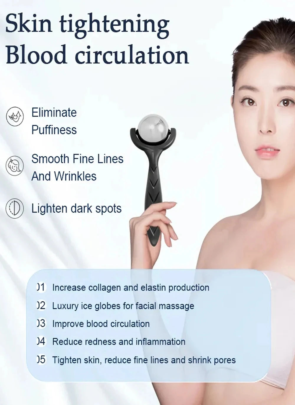 Cold Massage Ball Roller Stainless Steel Facial Ice Globes Physical Therapy Ice Ball For Muscle Pain Relief Facial Body Massager