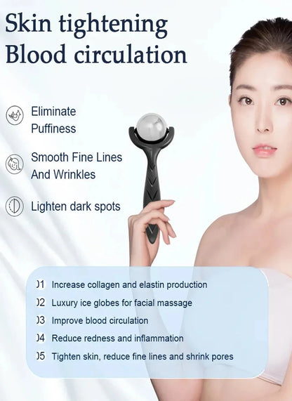 Cold Massage Ball Roller Stainless Steel Facial Ice Globes Physical Therapy Ice Ball For Muscle Pain Relief Facial Body Massager