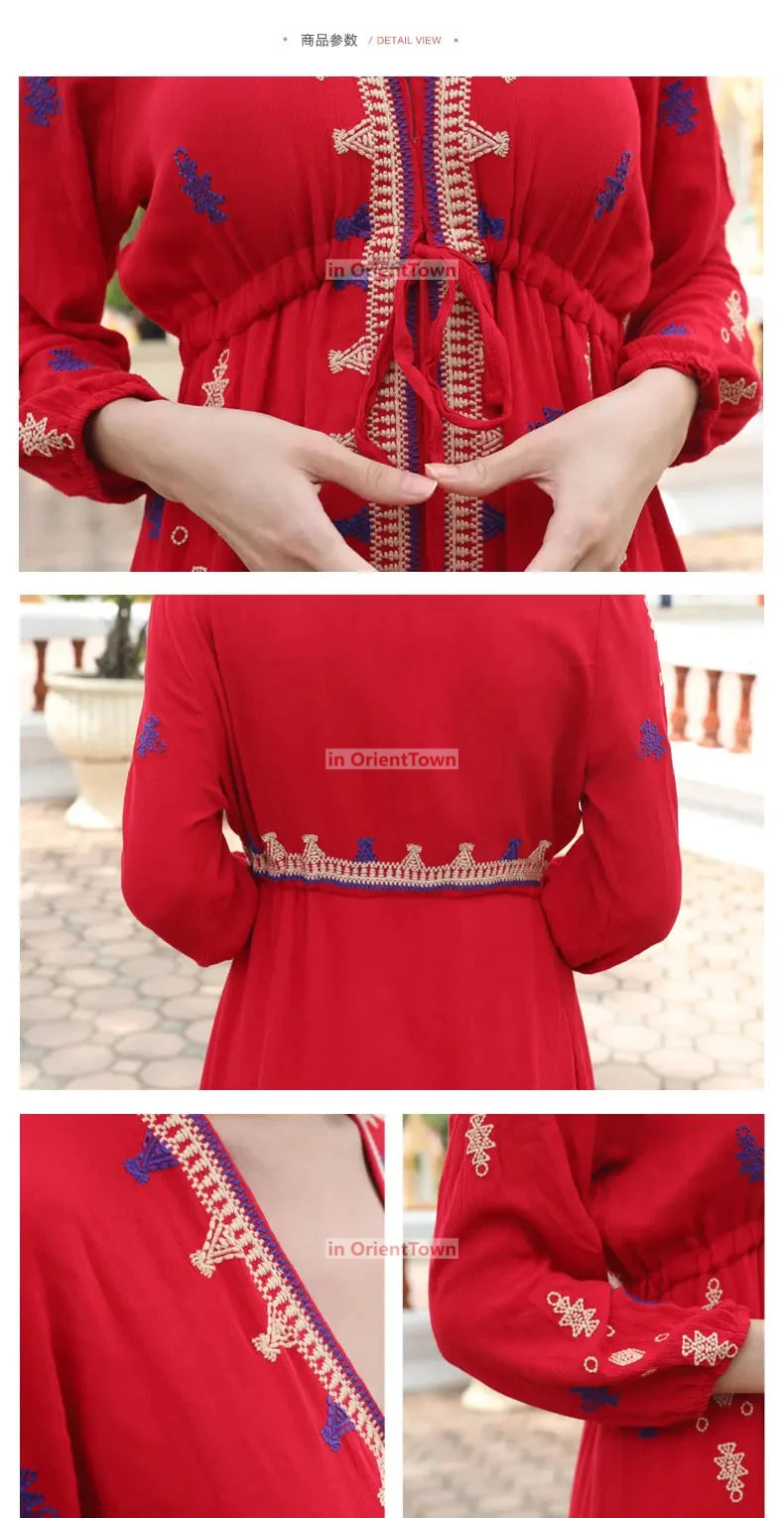 Sari India Women Clothing National Embroidered Dress Cotton Pakistan Style Costume Indian Top Long  Blouse