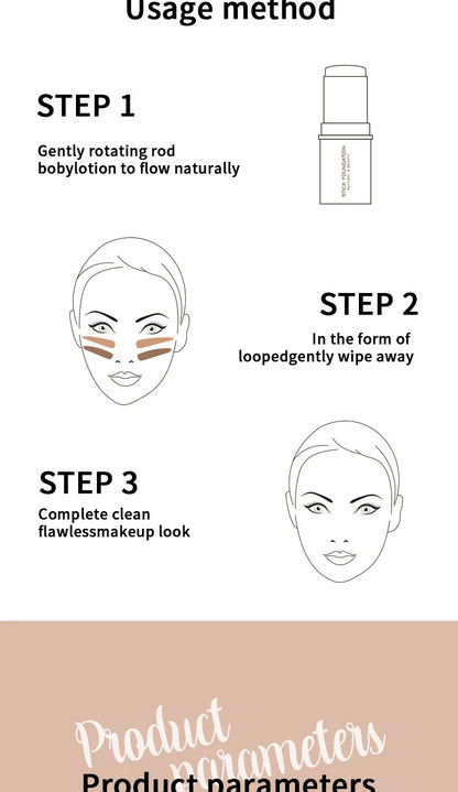 Concealer Foundation Cream Stick Oil Control Lasting Waterproof BB Cream Full Coverage Face liquid base korean makeup Cosmetics - AMULET RING STORE