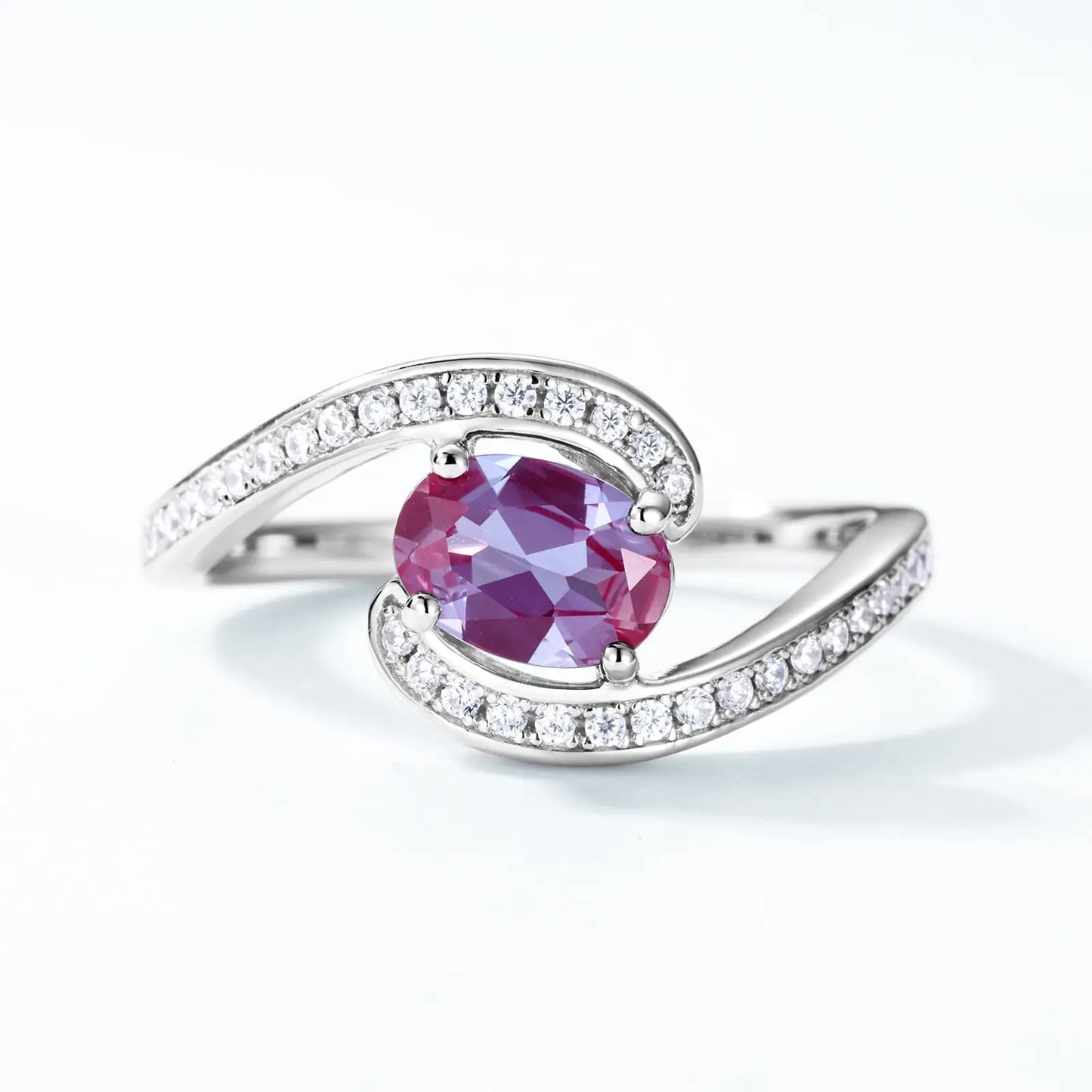 ALLNOEL Natural Alexandrite 925 Silver Ring Health rings for Women Weight Loss Fatigue Pressure Fatigue Relief Yoga Jewelry Gift