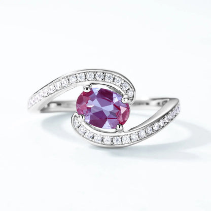 ALLNOEL Natural Alexandrite 925 Silver Ring Health rings for Women Weight Loss Fatigue Pressure Fatigue Relief Yoga Jewelry Gift