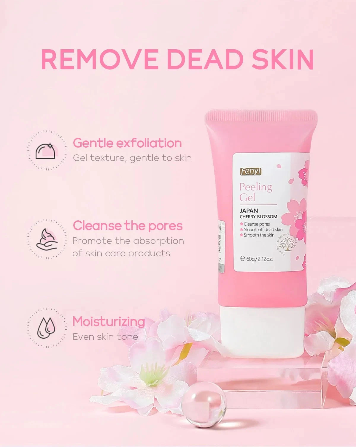 Sakura Face Deep Cleaning Exfoliating Gel Skin Care Whitening Moisturizer Repair Facial Scrub Skin Care 60g - AMULET RING STORE