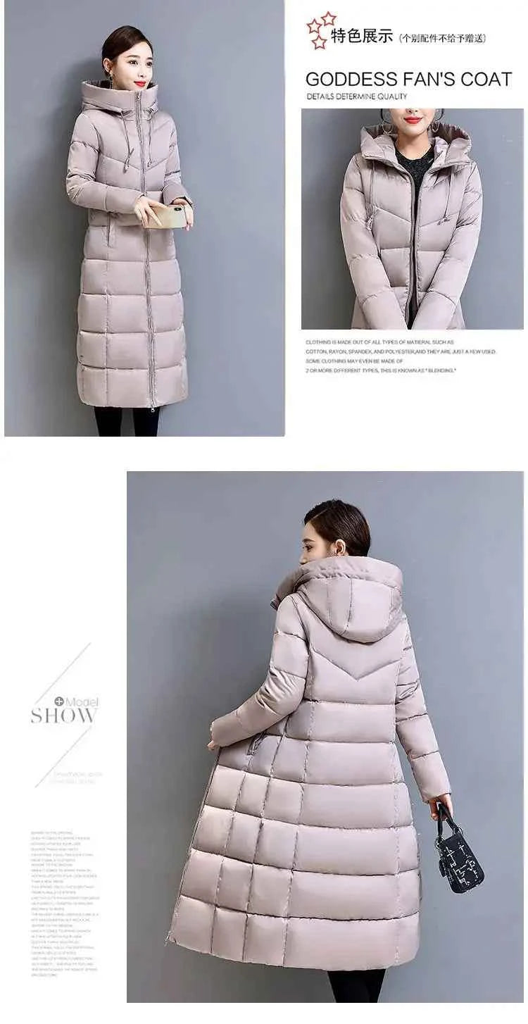 Very Warm Cold Trench Coat for Women Ultra Light Women's Jackets Winter 2025 Long Down Jacket Lightweight Padded Trend Parkas