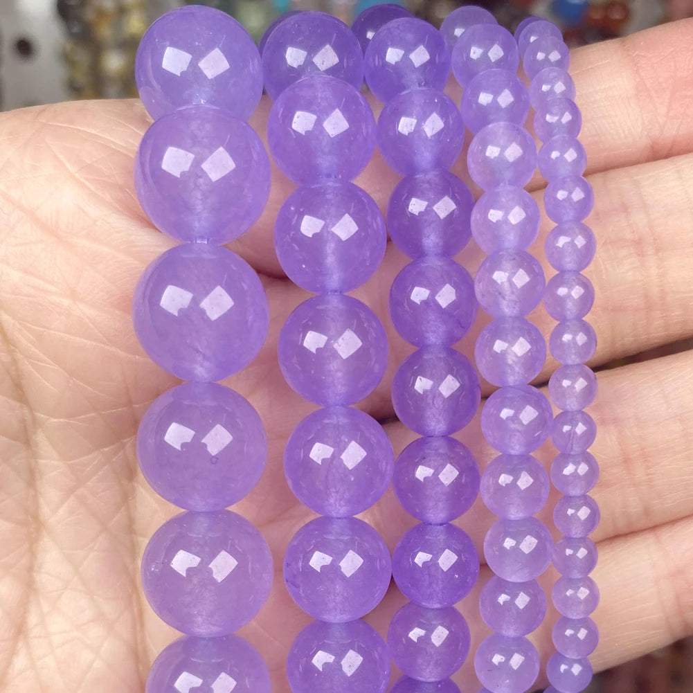 45 Styles Natural Stone Beads Amethyst Purple Jades Agate Crystal Glass Beads Jewelry Making Findings DIY Bracelet Accessories - AMULET RING STORE