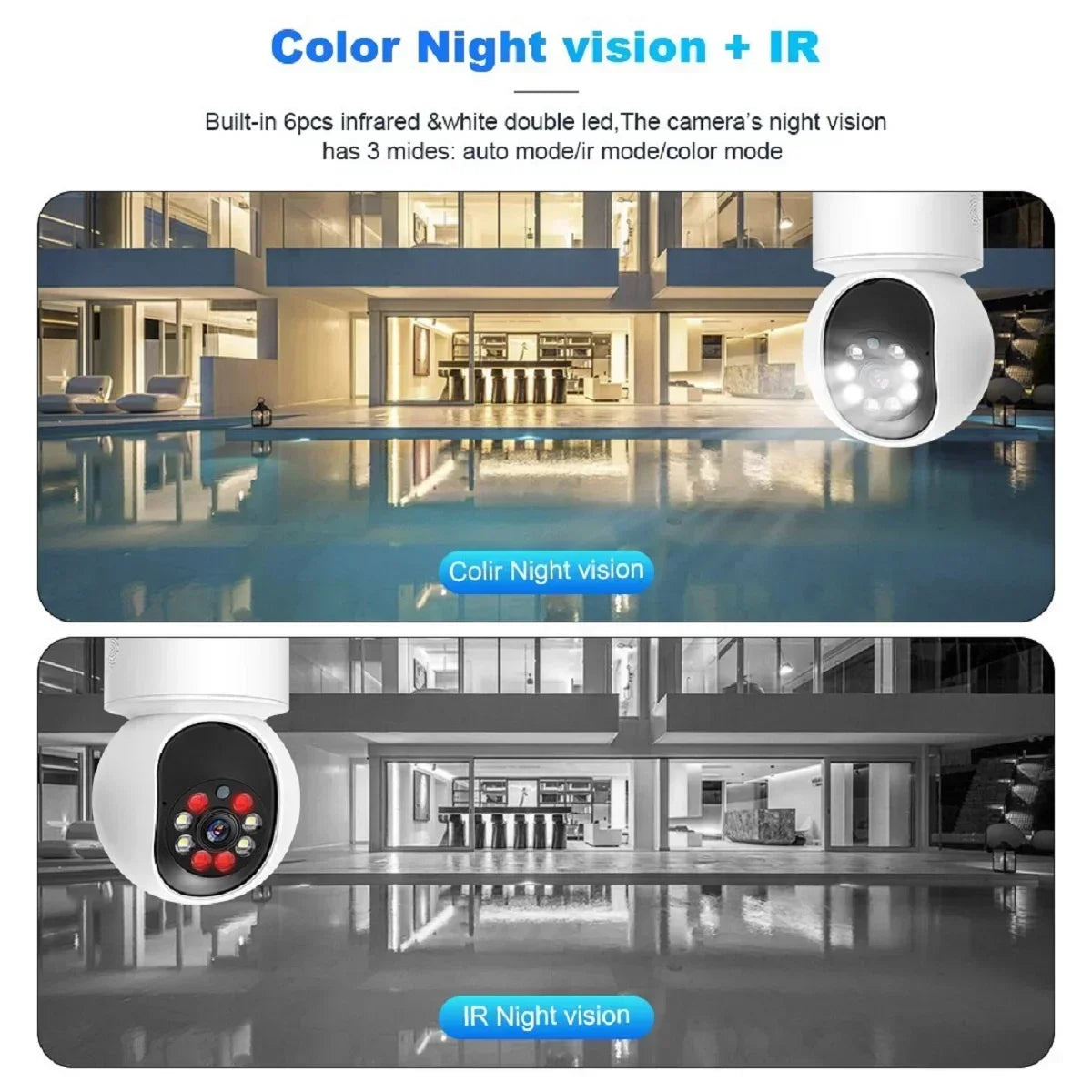4K Smart WiFi IP Camera Indoor Wireless Security Baby Monitor Supports Two-way Audio Color Night Vision Home Surveillance Camera - AMULET RING STORE