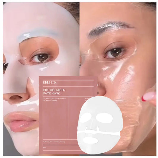1/3/5/10PCS Bio Collagen Face Mask Shrink Pores Deep Hydrating Overnight Mask Moisturizing Refreshing Brightening Face Skin Care - AMULET RING STORE