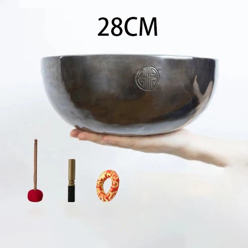 Full Moon Tibetan Singing Bowl Handmade Mindfulness Meditation Nepal Singing Bowls Yoga Chakra Sound Healing Therapy Accessories - AMULET RING STORE