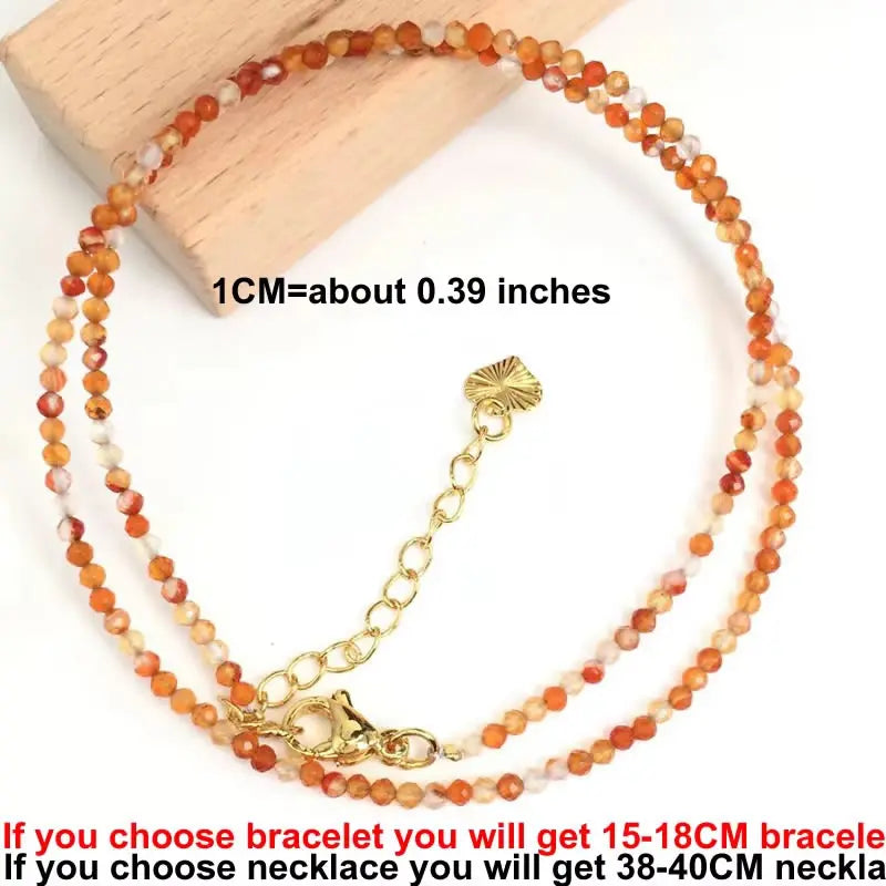 Fashion 2-3mm Faceted stone beads Necklace bracelet Pink Quartz Crystal zircon amethyst Choker Men Female Jewelry Party Gift - AMULET RING STORE