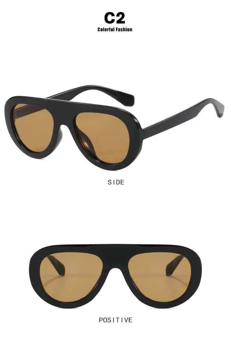 Y2K Retro Round Small Sunglasses Trendy Leopard Print Glasses Vintage Unisex Eyewear for Women Men Bold Fashion Accessories