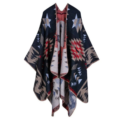 Winter Fashion Poncho Women Capes Scarf Imitation Cashmere Ladies Scarves Warm Shawls Wraps Woman Ponchos Bufanda Mujer Foulard