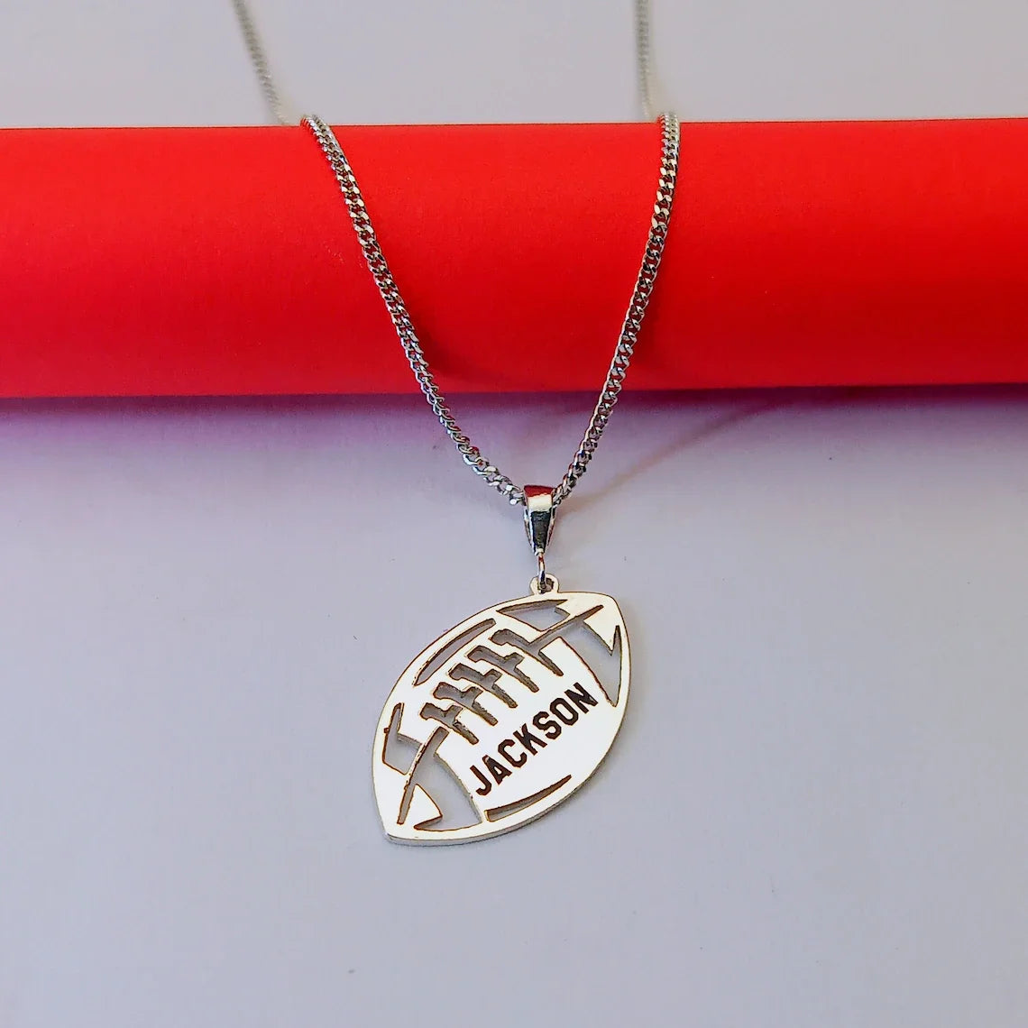 Custom Cuban Chain American Football Name Necklace Men Boy Jewelry Stainless Steel Basketball Nameplate Numbers Necklace Women