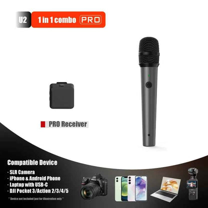 NUNAVO wireless microphone Interview professional microfeono Mic Handle broadcast microphone handheld for iphone smart phone