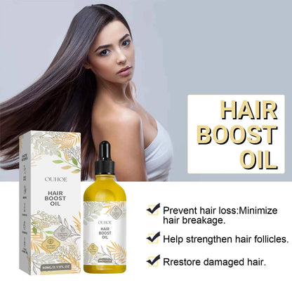 OUHOE Hair Boost Oil Dense Hair 2.11fl.oz (60ml) Makes Hair Thicker Healthier Promoting Hair Regeneration Caring Essential Oils