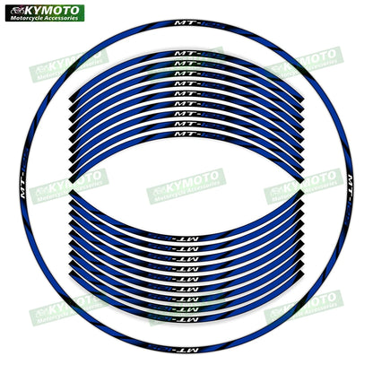 For Yamaha MT-125 MT125 motorcycle 17 inch front and rear wheel stickers modified waterproof reflective wheel rim stickers