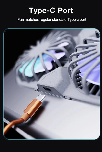 2 High - Speed Fan Aluminum Laptop Cooler with Pad, Adjustable Stand, for 10 - 15" Laptops - AMULET RING STORE