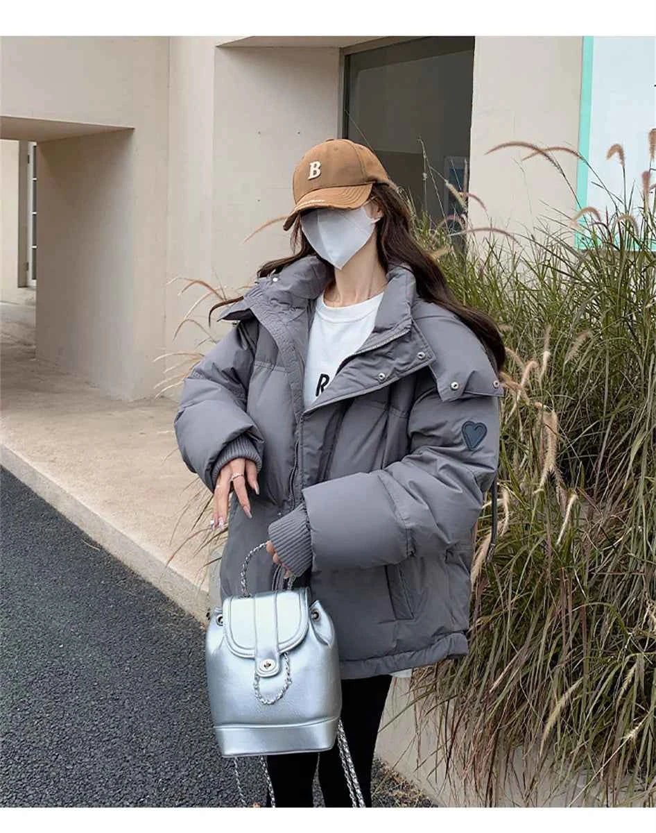 Women's Winter Warm Padded Jacket Coat 2025 New Down Cotton Hooded Solid Thick Parka Waterproof Puffy Korean Fashion Outdoor