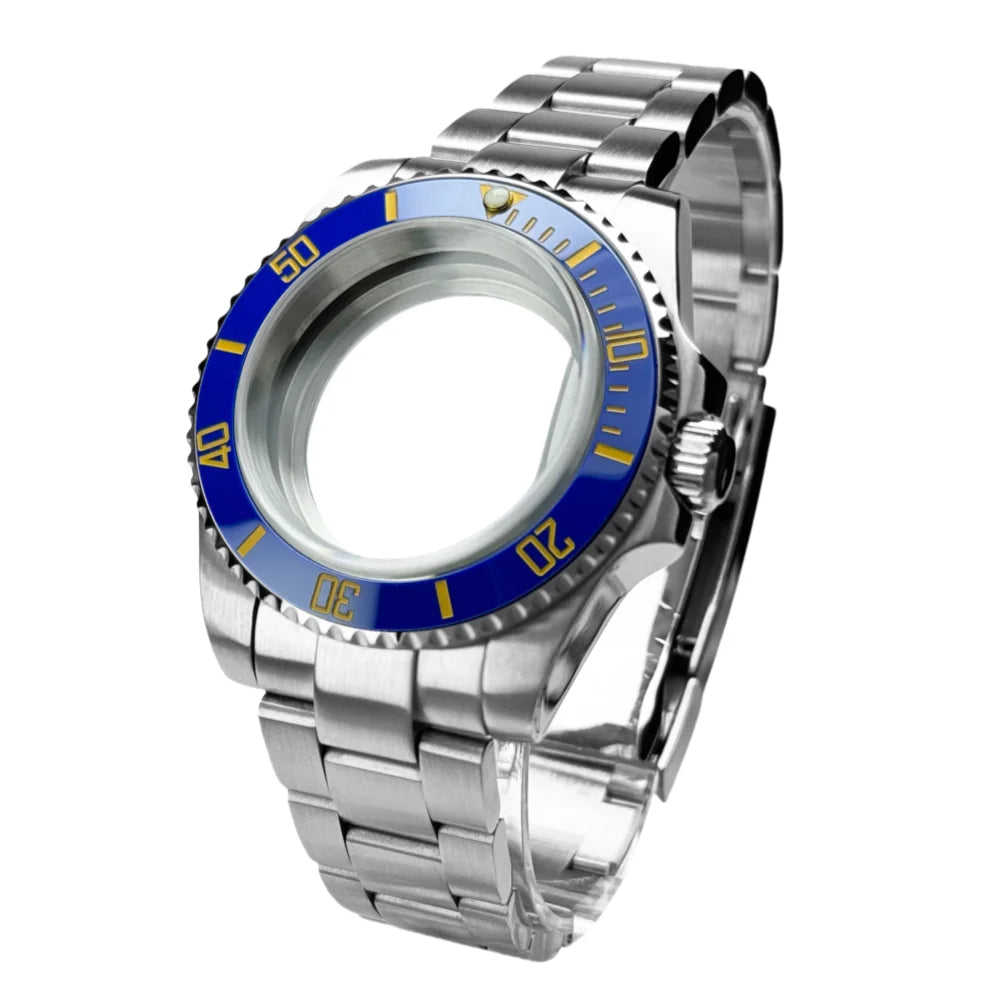 40mm 200m Waterproof NH34 NH35 NH36 Watch Case Accessories for Oyster Band SUB Watch Maker 120clicks BGW9 blue lume Bezel - AMULET RING STORE