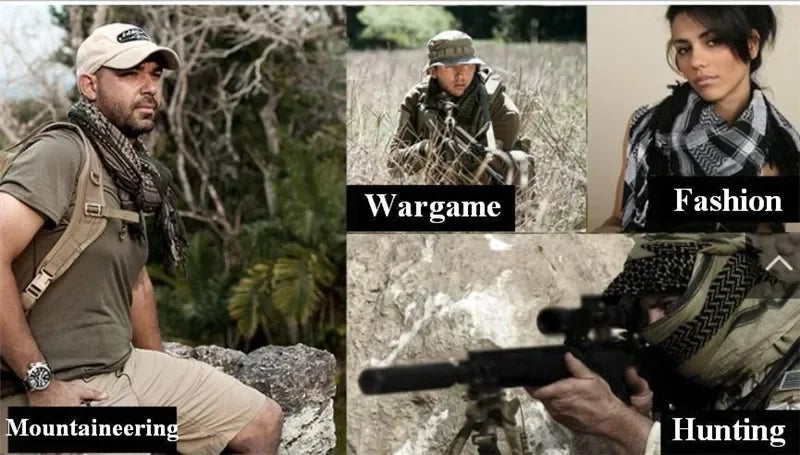 Keffiyeh Tactical Desert Scarf Wrap Shemagh Head Neck Arab Scarf Keffiyeh Scarf Wrap for Men And Women - AMULET RING STORE