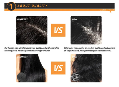 36 38 Inch 13x6 HD Transparent Bone Straight Lace Frontal Wigs 5x5 Glueless Wear and Go Human Hair Wig 200 Density for Women