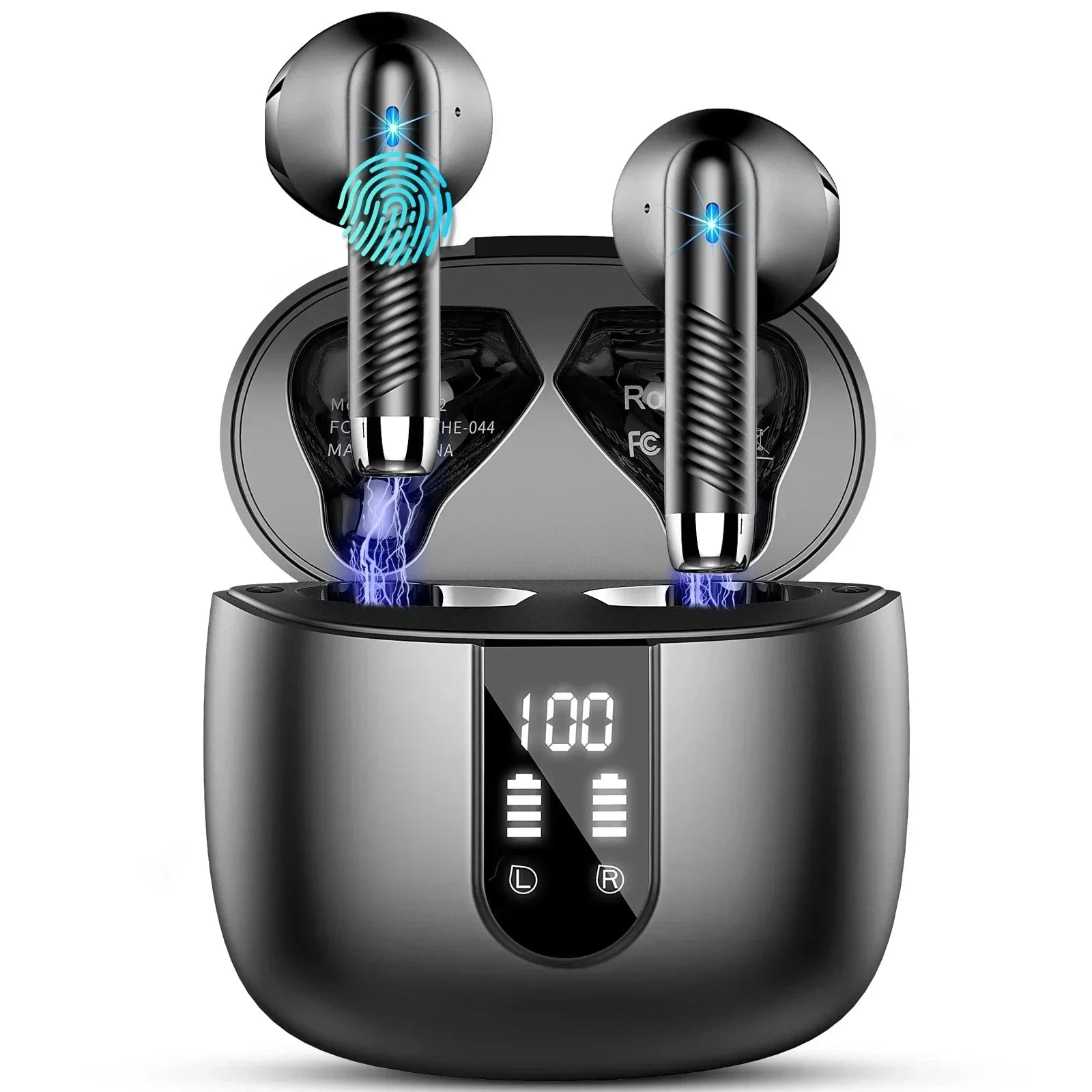 Wireless Earbuds, Bluetooth 5.3 Earbuds Stereo Bass, in-Ear Noise Cancelling Mic, Earphones IP7 Waterproof Sports, 40H Playback.